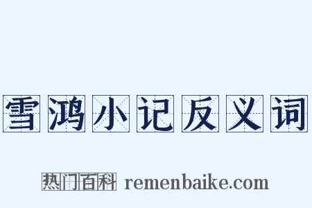 雪鸿小记反义词是什么意思的图片